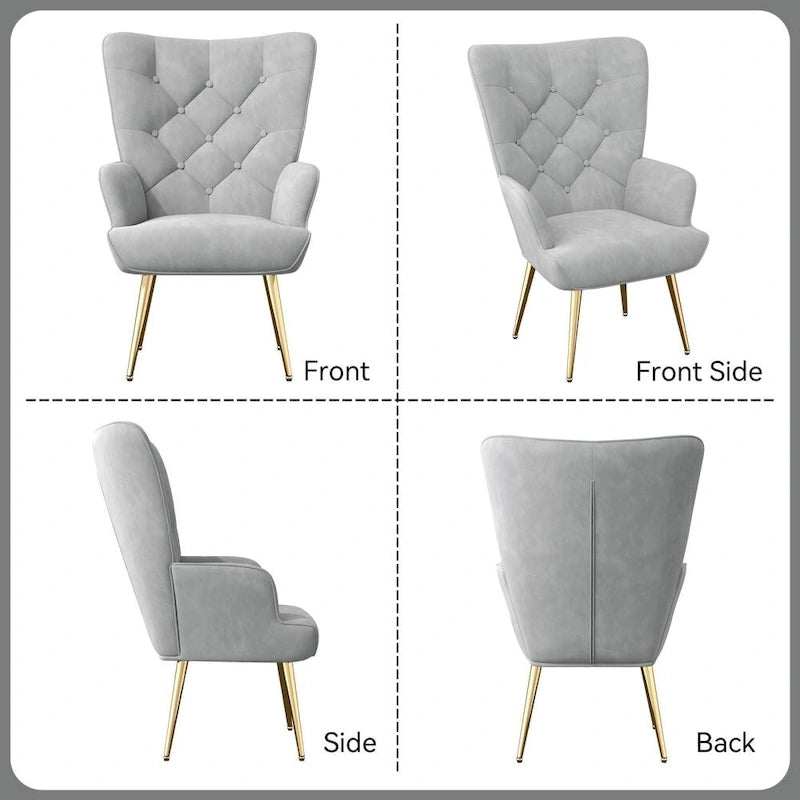 Chaise rembourrée en velours moderne