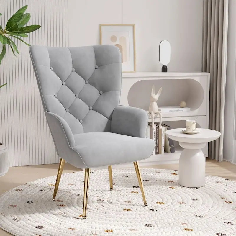 Chaise rembourrée en velours moderne