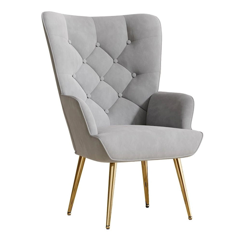 Chaise rembourrée en velours moderne