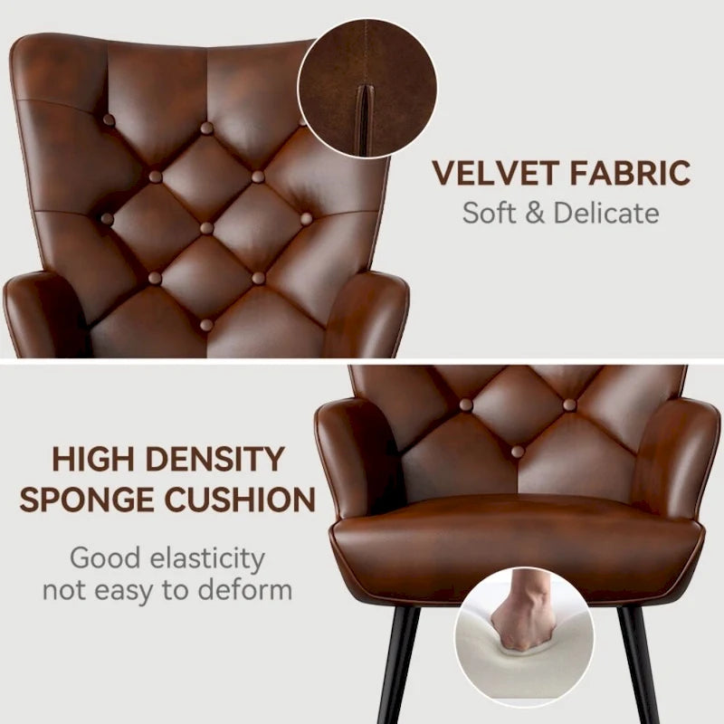 Chaise rembourrée en velours moderne